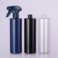 250ml 500ml 17oz vert Transparent plat épaule déclencheur chimique bouteille de pulvérisation cylindre en plastique pour animaux de compagnie nettoyage bouteille de pulvérisation