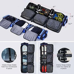 Free sample Ultimate Double Premium High End Double Roller Ski Travel Bag Wheeled Padded Snowboard Travel Bag <b>Large</b> Capacity - Product Image 6