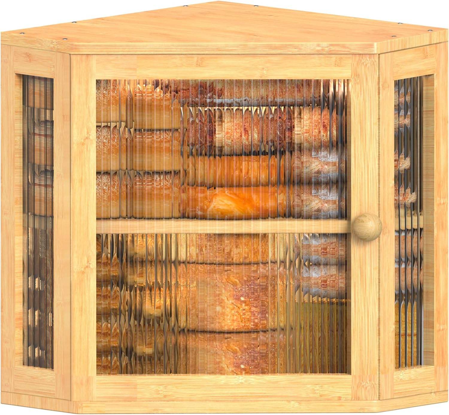 boîte à pain d'angle en bois