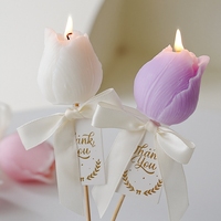 Bougies parfumées en cire de soja en forme de tulipe, faites à la main, créatives, pour mariages, fêtes, décoration florale d'intérieur, bougies aromatiques en gros