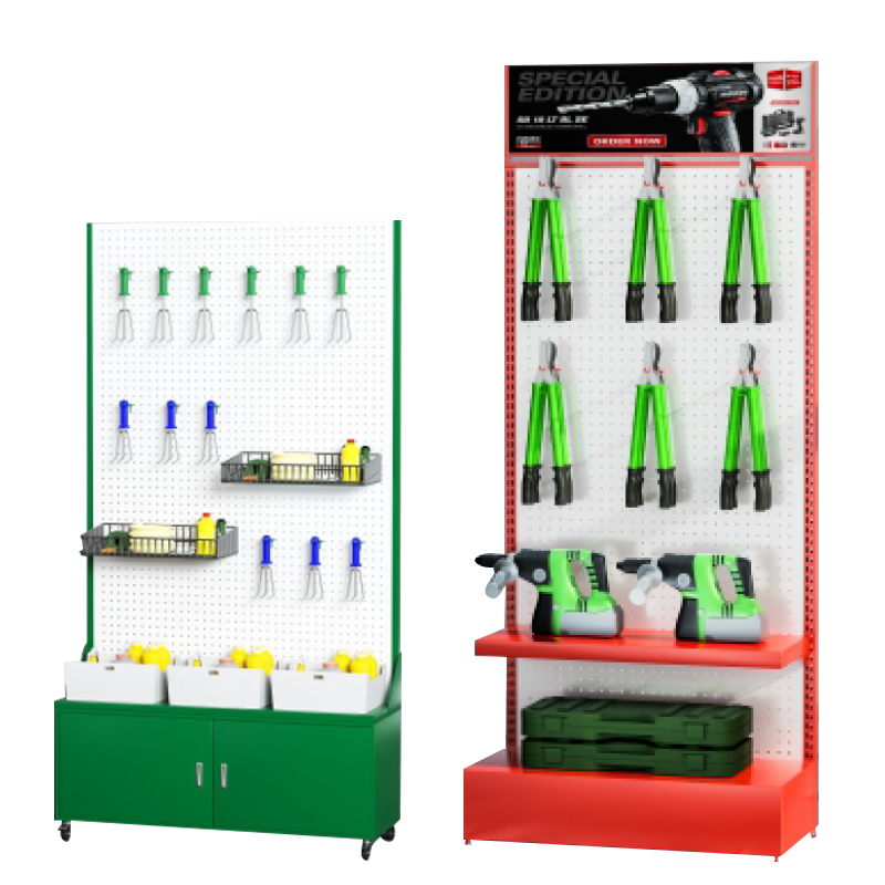 Apache Modern Customized Metal Floor Pegboard Heavy Duty Tools Display Rack for Supermarket Retail Store Lightbox Header OEM ODM — view 5