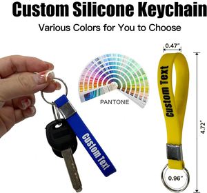 <b>Custom</b> Rubber <b>Keychain</b> Keytag, Waterproof Sport <b>Keychain</b>, Brand Logo Soft Silicone Bracelet Wristbands with Keyring - Product Image 3