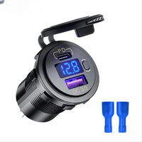 Cargador de Teléfono Móvil Superrápido Pd de 40 W, Interfaz USB Impermeable para Montar en el Automóvil, para Motocicletas Modificadas, Voltaje de 12 24 V