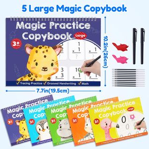 Lớn Tái Sử Dụng Ma Thuật Rãnh Viết Sách Thực Hành Cho Trẻ Em 3-8 Trẻ Em Mẫu Giáo Mầm Non Thư Pháp Máy Tính Xách Tay Số Thư - Product Image 2