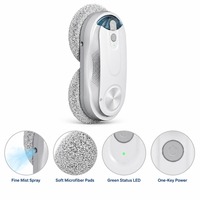 Robot Nettoyeur de Vitres Électrique Extérieur 2400-3200Pa Aspiration Télécommande 2.4G 20-30min Batterie de Secours UPS Anti-Chute