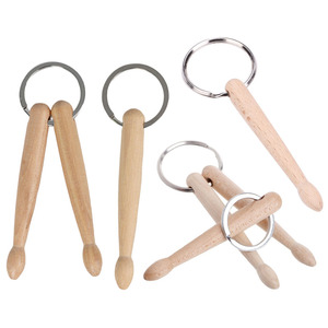 Mini Wood Drumstick Keychains With One Stick and Two Sticks Drumstick Keychain Drummer Keyrings Drum Stick Gift Wooden Ornament