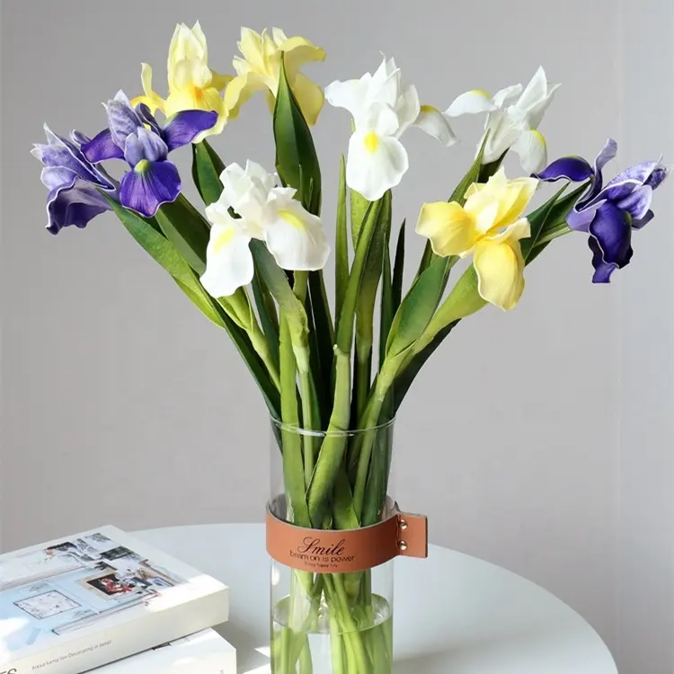 A-479 fiore di Iris blu di alta qualità Real Touch PU Flowers Fleur De Lis fiore di Iris artificiale