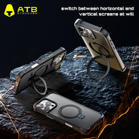 Étui robuste magnétique ATB pour iPhone 17 Pro Max avec béquille métallique pliable, coque de protection antichoc