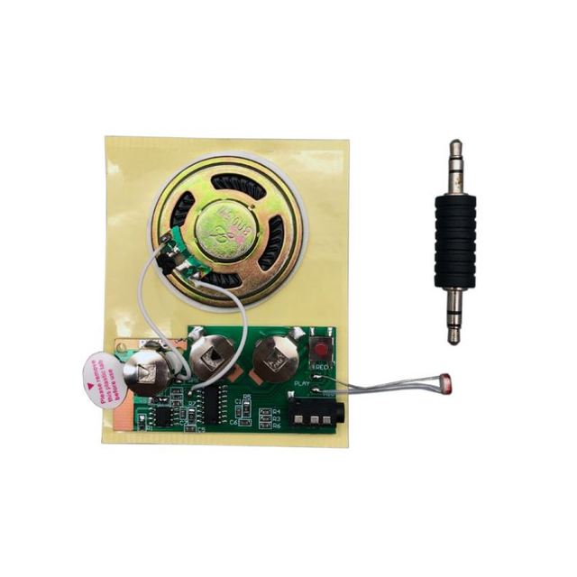 DIY USB Upload 30s Music MP3/WAV Recordable Sound Module Chip with AG10 Battery and Light Sensor Activation for Greeting Cards