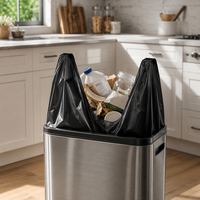 Sac en plastique robuste en PEBD pour supermarché, avec soufflet latéral, impression numérique, gaufrage et logo personnalisé, idéal pour le transport de courses