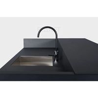 Conteneurs et fournitures pour petites pizzas australiennes, meuble de cuisine extérieur noir pour réfrigérateur, four et porte