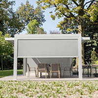 Pergola Aluminium Bioklimatik Bermotor Otomatis Ukuran 3x3 3x4 6x4 untuk Taman, Gazebo, dan Paviliun