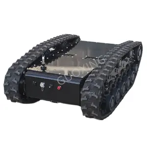 Sasis tangki robot listrik, baja karbon tugas berat 250kg muatan IP67 RC dengan monitor untuk pertempuran api