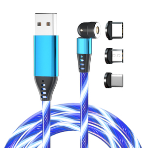 Rotación de 540 grados <span class=keywords><strong>3</strong></span> en 1 <span class=keywords><strong>cable</strong></span> de carga rápida LED flujo luminoso <span class=keywords><strong>USB</strong></span> <span class=keywords><strong>cable</strong></span> de carga magnético para teléfono - Product Image 2