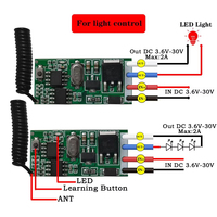 Mini relais sans fil RF 433 MHz DC 3,6 V 5 V 9 V 12 V 24 V, interrupteur universel, micro-récepteur émetteur, utilisation pour LED