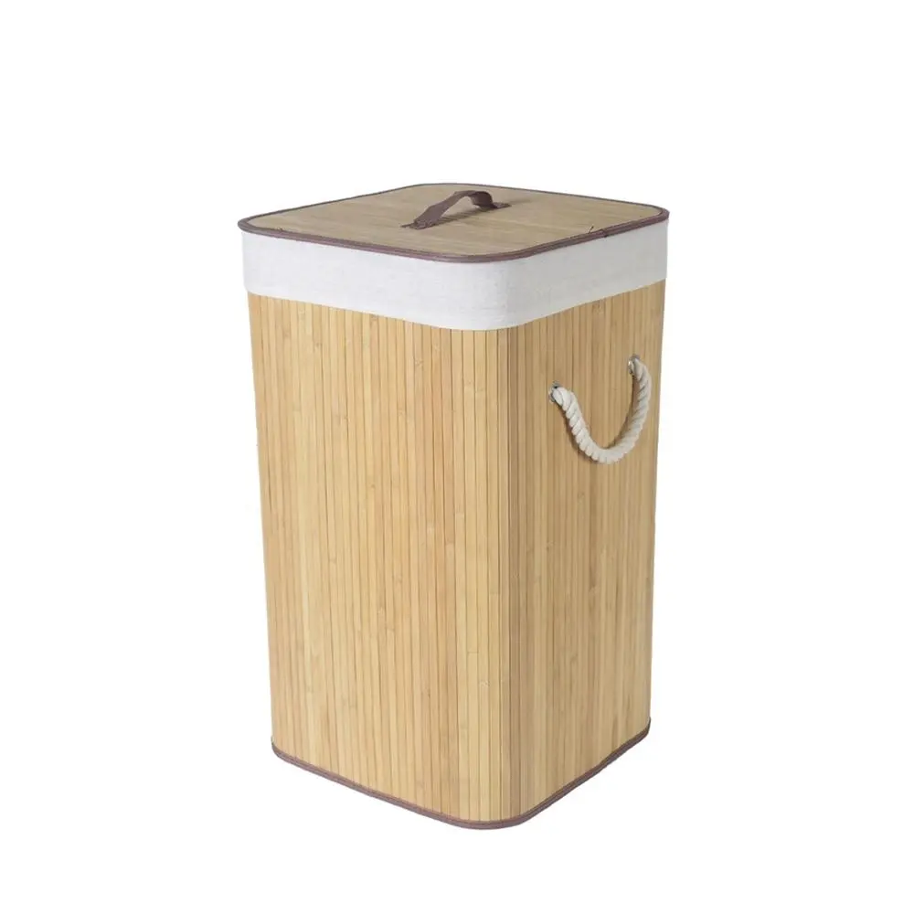 Cesto de bambú plegable para la colada, cesta de bambú para el hogar