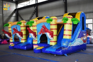 Grand château gonflable commercial de 15x15 pieds avec filet de sécurité, pour les centres de jeux à fort trafic et les parcs d'attractions - Product Image 4