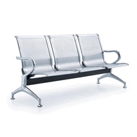 Chaises d'attente modernes en métal pour hôpital, siège en cuir PU, pieds en acier chromé pour 4 personnes - Mobilier commercial pour centre commercial, hôtel