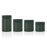 Emballage pour fleurs, pot en verre rond mat coloré de 3,5 g, 2 oz, 3 oz, 4 oz, à large ouverture, côtés droits, avec couvercle à sécurité enfant
