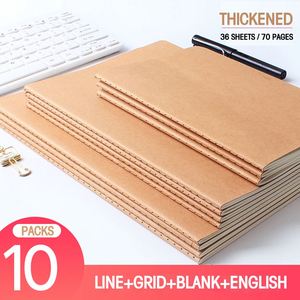 16k Simple Kraft Paper Car Line <b>Book</b> A4 Big <b>Book</b> Cornell Notebook B5 Blank English Grid <b>Book</b> - Product Image 2