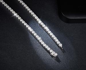 Collier tennis blanc pour homme et femme, cadeau de mariage, 4 mm, plaqué or, pyroxène moissanite, style tendance - Product Image 2