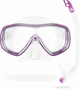 Ensemble de plongée avec tuba <span class=keywords><strong>Cressi</strong></span> Ondina & Top pour enfants avec <span class=keywords><strong>masque</strong></span> monoculaire en silicone liquide et verres en verre - Product Image 1