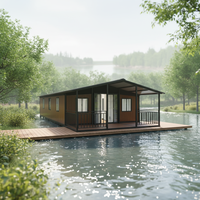Maisonnette portable extensible, conteneur habitable, abri de rangement, maison mobile préfabriquée de luxe de 20 à 40 pieds avec terrasse