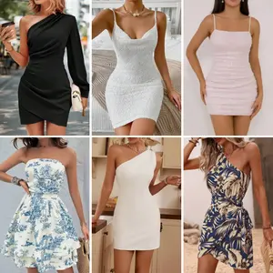 Großhandel für neue Damenbekleidung hochwertige gemischte passende Kleider Sommer lässige bedruckte Kleider Inventar gemischt und versandt