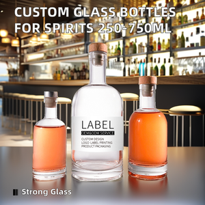 <span class=keywords><strong>Bouteille</strong></span> en verre transparent Super Flint pour Vermouth, Champagne, Cognac, <span class=keywords><strong>Martini</strong></span>, Whisky, Vodka, Brandy, Rhum - Product Image 2