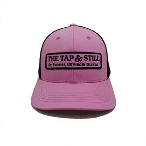 Casquette Trucker structurée à 6 panneaux, dos en maille noire, fabriquée au Vietnam, avec patch brodé personnalisable, pour usage quotidien et adultes - Product Image 1