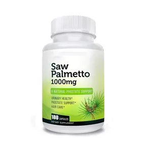 Saw Palmetto Capsules 1000 mgハーブサプリメント男性用ナチュラル前立腺サポートフォーミュラ尿および前立腺機能サポート