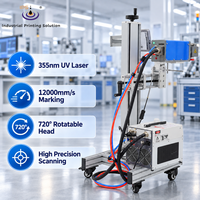 Marqueur laser UV IPS-LUV10W F MG 355nm, machine de codage par balayage 2D haute précision pour code-barres