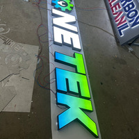 Lettres encastrées LED en acier inoxydable, effet halo rétroéclairé, lettres lumineuses personnalisées, logo 3D pour salon de beauté