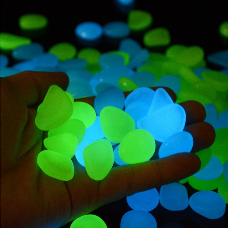 Пластиковые светящиеся в темноте камни-гальки, светящиеся огни, флуоресцентные паутины для сада, ландшафта, украшения для аквариума