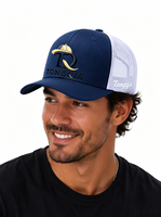 Casquette Trucker Richardson 112 à 6 Panneaux avec Logo Brodé Personnalisé, Patch en Cuir, Maille Unie, Fermeture Snapback, Respirante pour Sports de Plein Air