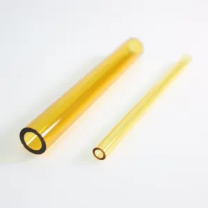 TYGLASS tube de verre Borosilicate jaune soufflant tube de verre décoratif à paroi mince