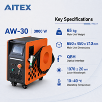 Machine de soudage au laser à fibre portative refroidie par air 3000W, soudeuse au laser industrielle 5-en-1 pour le soudage, la découpe et le nettoyage AW-30
