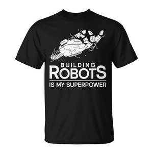 T-shirt d'ingénieur robotique sur le thème des superpuissances, vêtements promotionnels inspirés des super-héros - Product Image 3