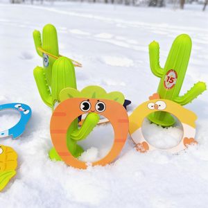 <span class=keywords><strong>Jeu</strong></span> de lancer d'anneaux 9 pièces (inclut 3 cactus et 6 anneaux de dessin animé) – Jouets de plage et de sable d'extérieur avec piquets de notation - Product Image 4