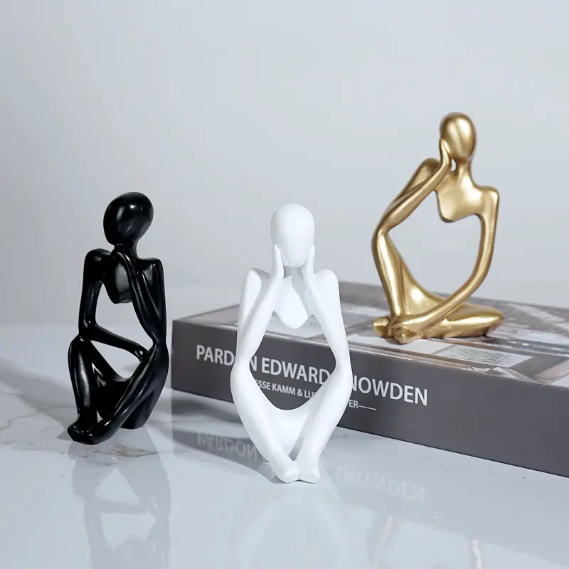 創造的な抽象的な思想家の人々ミニチュア置物クラフト樹脂彫像オフィス家の装飾アクセサリー樹脂素材