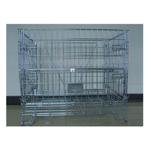 Nửa mở cửa lớn Heavy Duty kim loại Stackable <span class=keywords><strong>Wire</strong></span> Mesh <span class=keywords><strong>container</strong></span> - Product Image 1