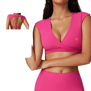 Ensemble de shorts de yoga sans manches taille haute respirant et sans coutures pour femmes, grande taille, tenue de fitness 2 pièces écologique pour la salle de sport - Product Image 2