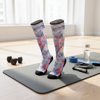 Chaussettes de compression personnalisées en fibre de bambou et élasthanne pour le sport, antibactériennes, déodorantes, modelantes, pour le fitness et l'entraînement transfrontalier
