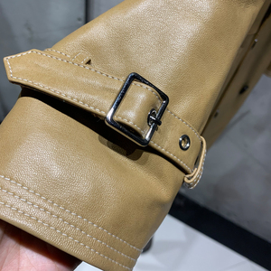 2024 abrigos largos populares para adolescentes abrigo de cuero genuino diseño de oveja gabardina larga de lujo - Product Image 3