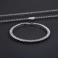 Collier Chaîne Tennis en Acier Inoxydable NUOYA, Zircon Cubique Coloré Entièrement Sertie, Fermoir à Ressort, Bijoux Hip Hop pour Hommes et Femmes