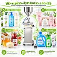 Machine de remplissage semi-automatique pneumatique pour miel, ketchup, sauce chili, confiture, crème, shampoing, lotion, beurre de cacahuète