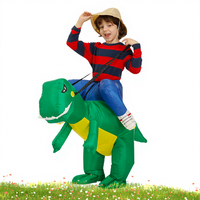 Costume de Mascotte Dinosaure T-Rex Rouge Incendiaire Gonflable pour Adultes Unisexe – Idéal pour Fêtes d'Halloween et Cosplay Amusant