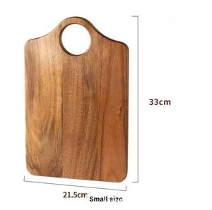 เขียงไม้อะคาเซียสำหรับหั่นพิซซ่าขนมปังผลไม้ถาดซูชิอุปกรณ์สำหรับใช้ในครัวกันลื่นที่แขวนได้ - Product Image 6