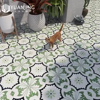 300x300mm mate esmaltado verde colorido porcelana azulejos flor mirada decoración del hogar antideslizante pequeño piso de cerámica ladrillos de pared