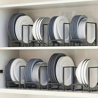 1 pièce Égouttoir à vaisselle en métal sur pied pour comptoir de cuisine, multifonctionnel, non pliable, pour assiettes et bols
